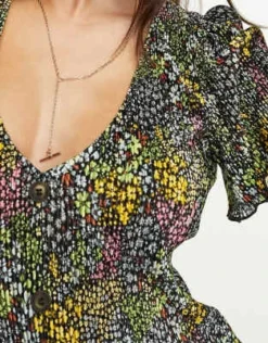 ASOS DESIGN - Vestito Midi Plissé A Fiorellini Con Bottoni Sul Davanti -Vendite ASOS Maternity || RIVER ISLAND || Monki 204339220 3