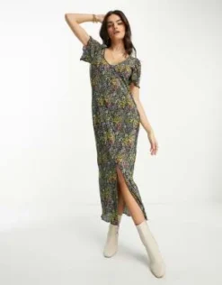 ASOS DESIGN - Vestito Midi Plissé A Fiorellini Con Bottoni Sul Davanti -Vendite ASOS Maternity || RIVER ISLAND || Monki 204339220 4