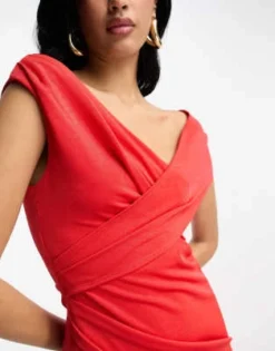 ASOS DESIGN - Vestito Midi A Portafoglio In Raso Rosso Drappeggiato -Vendite ASOS Maternity || RIVER ISLAND || Monki 204344058 2