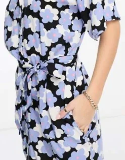 Monki - Vestito Camicia Midi Allacciato In Vita A Fiori Blu -Vendite ASOS Maternity || RIVER ISLAND || Monki 204348970 3