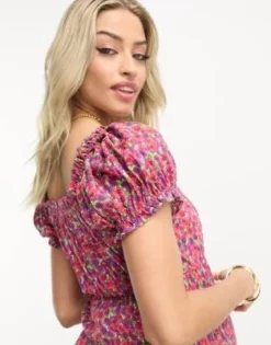 ASOS Maternity ASOS DESIGN Maternity - Vestito Milkmaid Midi In Viscosa Con Laccetti Sullo Scollo E Stampa A Fiori -Vendite ASOS Maternity || RIVER ISLAND || Monki 204353309 3