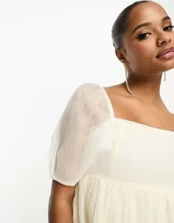 Esclusiva Collective The Label Petite - Vestito Lungo Stile Impero Color Champagne -Vendite ASOS Maternity || RIVER ISLAND || Monki 204364774 3