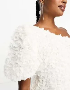 Esclusiva Collective The Label Petite - Vestito Corto Monospalla Con Volant Bianco -Vendite ASOS Maternity || RIVER ISLAND || Monki 204364783 4