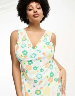Glamorous Curve - Vestito A Trapezio Midi Anni '90 Con Stampa A Fiori Primaverili Rétro -Vendite ASOS Maternity || RIVER ISLAND || Monki 204369693 3