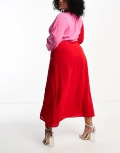 Pretty Lavish Curve - Vestito Lungo Rosa E Rosso A Contrasto Con Nodo Sul Davanti -Vendite ASOS Maternity || RIVER ISLAND || Monki 204371885 4