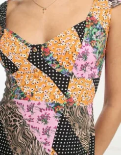 ASOS DESIGN - Vestito Midi In Viscosa Con Scollo A Cuore E Spacco Sul Davanti Con Stampa Cachemire Mista -Vendite ASOS Maternity || RIVER ISLAND || Monki 204378652 3