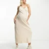 Cotton:On Maternity - Vestito Sottoveste Midi Con Scollo A V A Quadretti Tortora