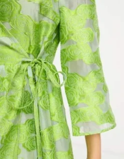 Y.A.S Petite - Vestito Midi A Portafoglio Verde Jacquard -Vendite ASOS Maternity || RIVER ISLAND || Monki 204395725 3