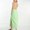 Whistles - Vestito Midi Monospalla In Lino Lime