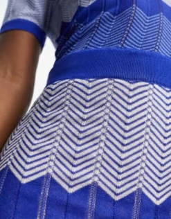 Morgan - Vestito Midi Blu Con Motivo A Spina Di Pesce In Maglia A Contrasto -Vendite ASOS Maternity || RIVER ISLAND || Monki 204483093 3