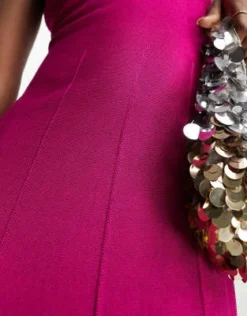 Morgan - Vestito Skater Midi In Maglia Rosa Vivace Con Spalline -Vendite ASOS Maternity || RIVER ISLAND || Monki 204483106 3