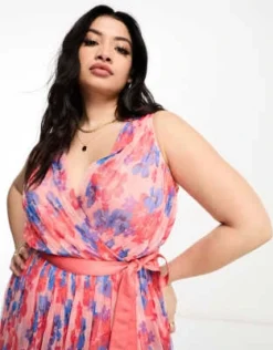 Anaya Plus - Vestito Lungo A Portafoglio In Tulle Multicolore A Fiori -Vendite ASOS Maternity || RIVER ISLAND || Monki 204500498 4