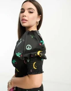 Never Fully Dressed Petite - Vestito Lungo Con Stampa "Neon Paradise" E Maniche A Sbuffo -Vendite ASOS Maternity || RIVER ISLAND || Monki 204516787 4