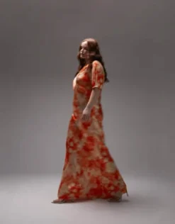 Topshop Curve - Vestito Midi Asimmetrico Con Stampa Arancione -Vendite ASOS Maternity || RIVER ISLAND || Monki 204529560 4