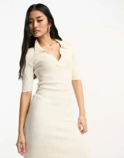 Vero Moda - Vestito T-shirt Midi Color Crema A Coste -Vendite ASOS Maternity || RIVER ISLAND || Monki 204532364 4