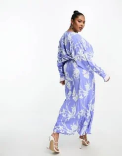 ASOS DESIGN Curve - Vestito Midi A Portafoglio In Viscosa Con Stampa Floreale Mista E Maniche Ad Ali Di Pipistrello -Vendite ASOS Maternity || RIVER ISLAND || Monki 204540255 3