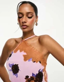 ASOS DESIGN - Vestito Midi Monospalla A Fiori Con Finiture In Pizzo -Vendite ASOS Maternity || RIVER ISLAND || Monki 204540468 3