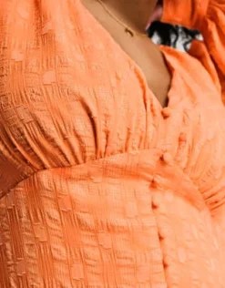 ASOS DESIGN Curve - Vestito Lungo Con Bottoni Arancione -Vendite ASOS Maternity || RIVER ISLAND || Monki 204540923 3