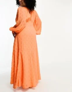 ASOS DESIGN Curve - Vestito Lungo Con Bottoni Arancione -Vendite ASOS Maternity || RIVER ISLAND || Monki 204540923 4