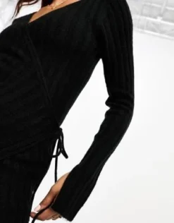 ASOS DESIGN - Vestito Midi In Maglia Nero A Portafoglio -Vendite ASOS Maternity || RIVER ISLAND || Monki 204556963 2