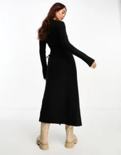 ASOS DESIGN - Vestito Midi In Maglia Nero A Portafoglio -Vendite ASOS Maternity || RIVER ISLAND || Monki 204556963 4