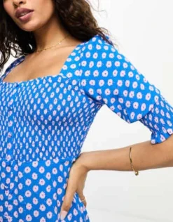 Whistles Petite - Vestito Midi Milkmaid Blu E Rosa A Fiori -Vendite ASOS Maternity || RIVER ISLAND || Monki 204561474 3