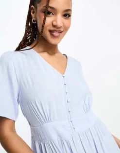 Pieces - Vestito Midi Blu Con Bottoni -Vendite ASOS Maternity || RIVER ISLAND || Monki 204576407 3