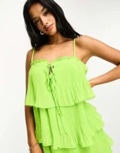 Y.A.S Petite - Vestito Midi Con Spalline Sottili A Balze Verde -Vendite ASOS Maternity || RIVER ISLAND || Monki 204600358 3