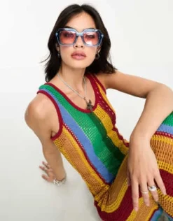 Reclaimed Vintage - Vestito In Maglia A Righe Con Fondo Sfrangiato -Vendite ASOS Maternity || RIVER ISLAND || Monki 204618065 3