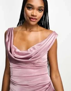 ASOS DESIGN Tall - Vestito Midi Drappeggiato A Corsetto Con Scollo Ad Anello Color Orchidea -Vendite ASOS Maternity || RIVER ISLAND || Monki 204618457 3