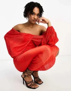 ASOS DESIGN Tall - Vestito Midi Plissé Arancione Con Strato Sovrapposto E Schiena Scoperta -Vendite ASOS Maternity || RIVER ISLAND || Monki 204624225 4