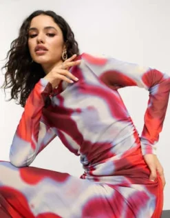 & Other Stories - Vestito Midi In Rete Rosso Con Stampa -Vendite ASOS Maternity || RIVER ISLAND || Monki 204628292 4