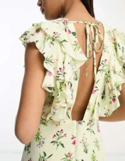 Nobody's Child - Vestito Color Crema A Fiori Con Gonna Al Polpaccio E Volant -Vendite ASOS Maternity || RIVER ISLAND || Monki 204633252 3