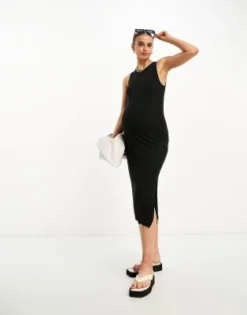 Mamalicious - Vestito Midi Premaman In Jersey Nero -Vendite ASOS Maternity || RIVER ISLAND || Monki 204638528 3