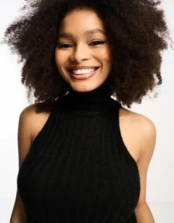 ASOS DESIGN - Vestito Midi Senza Maniche In Maglia Nero Con Collo Alto -Vendite ASOS Maternity || RIVER ISLAND || Monki 204642362 3