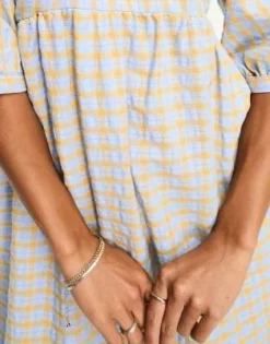 Nobody's Child Petite - Rachel - Vestito Grembiule Midi Blu E Giallo A Quadri -Vendite ASOS Maternity || RIVER ISLAND || Monki 204643005 4