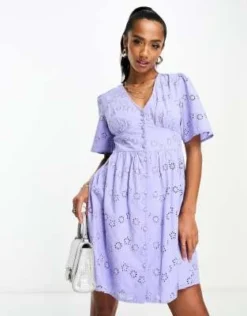 Nobody's Child Petite - Mietta - Vestito Corto In Pizzo Blu Pervinca -Vendite ASOS Maternity || RIVER ISLAND || Monki 204643306 3