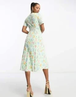 Nobody's Child Petite - Alexa - Vestito Midi In Pizzo Color Avorio Con Stampa Fantasia -Vendite ASOS Maternity || RIVER ISLAND || Monki 204643315 3