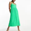 Vero Moda - Vestito Midi A Canottiera In Pizzo Verde