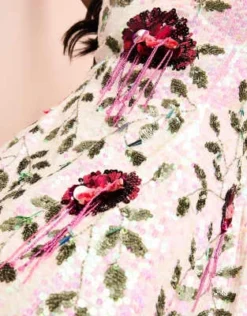 ASOS LUXE Curve - Vestito Corto Da Cerimonia Con Paillettes E Fiori Multicolore -Vendite ASOS Maternity || RIVER ISLAND || Monki 204676840 3