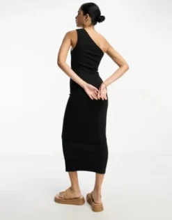 ASOS DESIGN - Vestito Midi Fasciante Monospalla Nero -Vendite ASOS Maternity || RIVER ISLAND || Monki 204700636 3