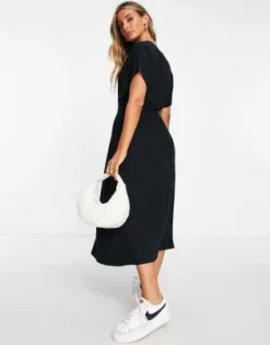 ASOS DESIGN - Vestito Midi Da Giorno Nero Con Bottoni -Vendite ASOS Maternity || RIVER ISLAND || Monki 204703777 2
