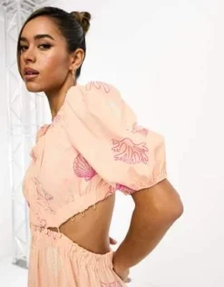 ASOS DESIGN - Vestito Midi 2 In 1 Con Scollo Rotondo Elasticizzato E Motivo Marino Stampato -Vendite ASOS Maternity || RIVER ISLAND || Monki 204715725 3