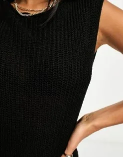 ASOS DESIGN Petite - Vestito Midi Comodo In Maglia Nero A Coste -Vendite ASOS Maternity || RIVER ISLAND || Monki 204720098 3