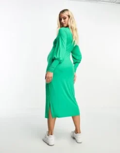Mamalicious Maternity - Vestito Midi Verde Con Cintura Annodata E Scollo Ampio Sul Retro -Vendite ASOS Maternity || RIVER ISLAND || Monki 204785350 3
