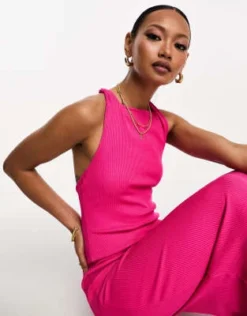 ASOS DESIGN - Vestito Midi Rosa A Coste Con Torchon Sul Retro -Vendite ASOS Maternity || RIVER ISLAND || Monki 204787447 3