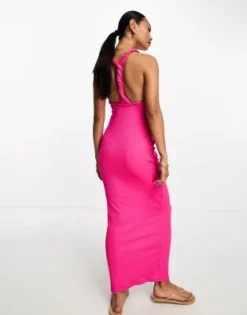 ASOS DESIGN - Vestito Midi Rosa A Coste Con Torchon Sul Retro -Vendite ASOS Maternity || RIVER ISLAND || Monki 204787447 4