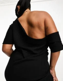 ASOS DESIGN Curve - Vestito Longuette Nero Con Pieghe Sulle Spalle -Vendite ASOS Maternity || RIVER ISLAND || Monki 204798695 3