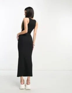 Weekday - Close - Vestito Al Polpaccio Nero A Coste Con Dorso A Vogatore - In Esclusiva Per ASOS -Vendite ASOS Maternity || RIVER ISLAND || Monki 204803937 3