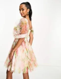 Esclusiva Lace & Beads Petite - Vestito Corto In Tulle Avvolgente A Fiori Vivaci -Vendite ASOS Maternity || RIVER ISLAND || Monki 204806279 3